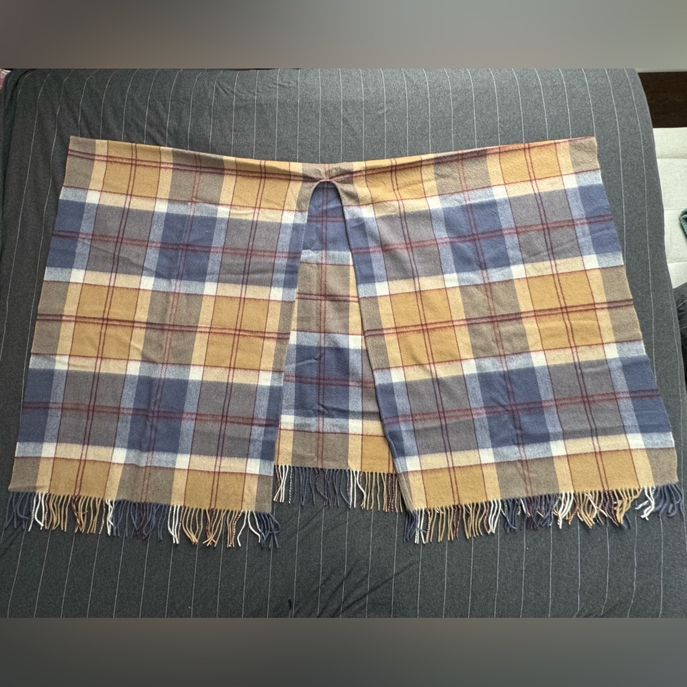 Scottish Lambswool Purple Plaid Cape